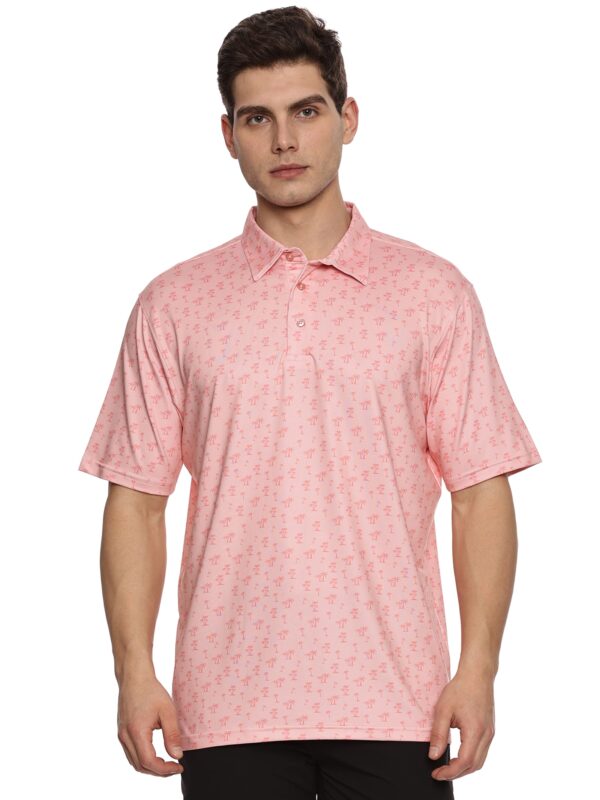 Men Golf Polo - Peach Palms - Image 7