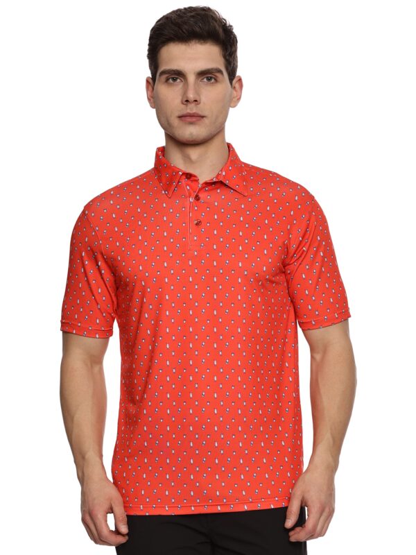 Men Golf Polo - Party Red - Image 7