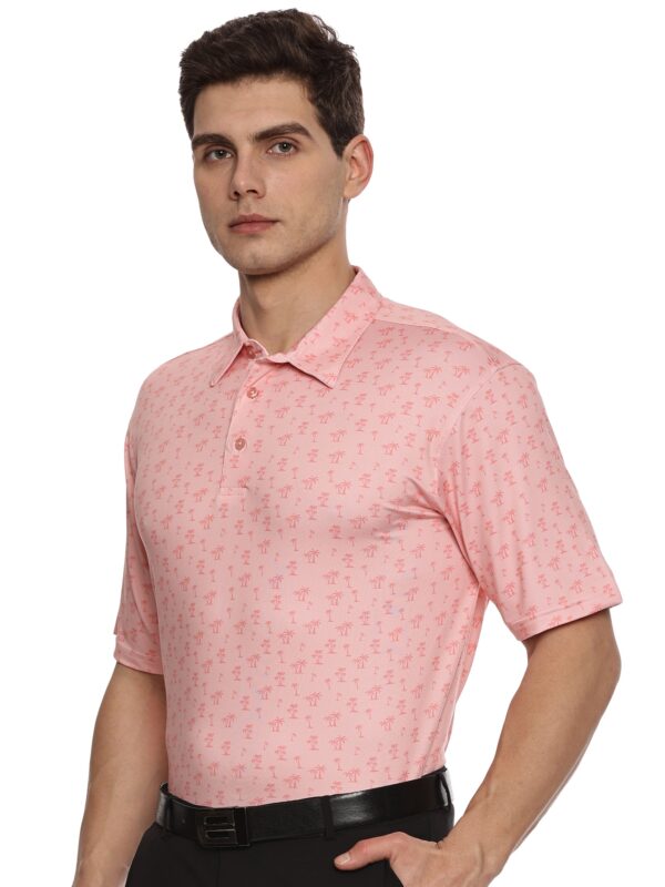 Men Golf Polo - Peach Palms