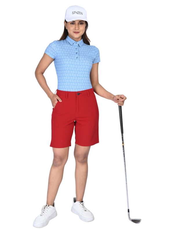 Womens Golf Shorts- Scarlet Red