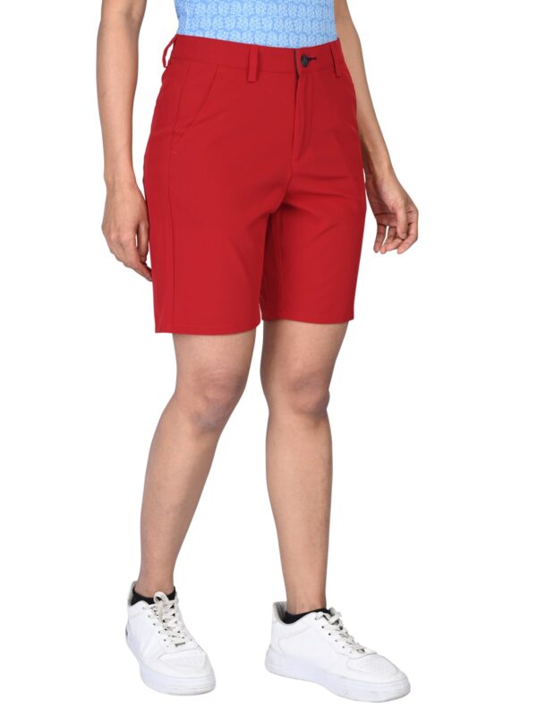 Womens Golf Shorts- Scarlet Red - Image 5