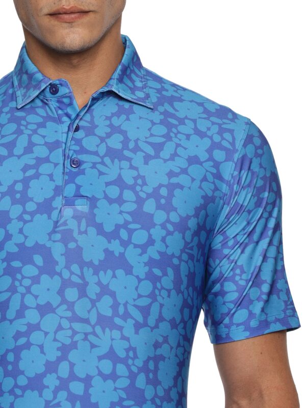 Men Golf Polo - Blue Blossom - Image 5