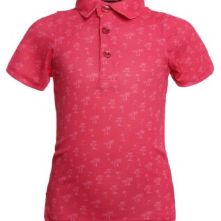 Juniors Golf Polo - Pink Palms