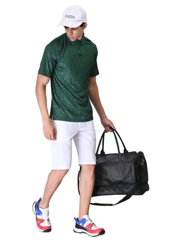 Men Golf Polo - Forest Green - Image 2