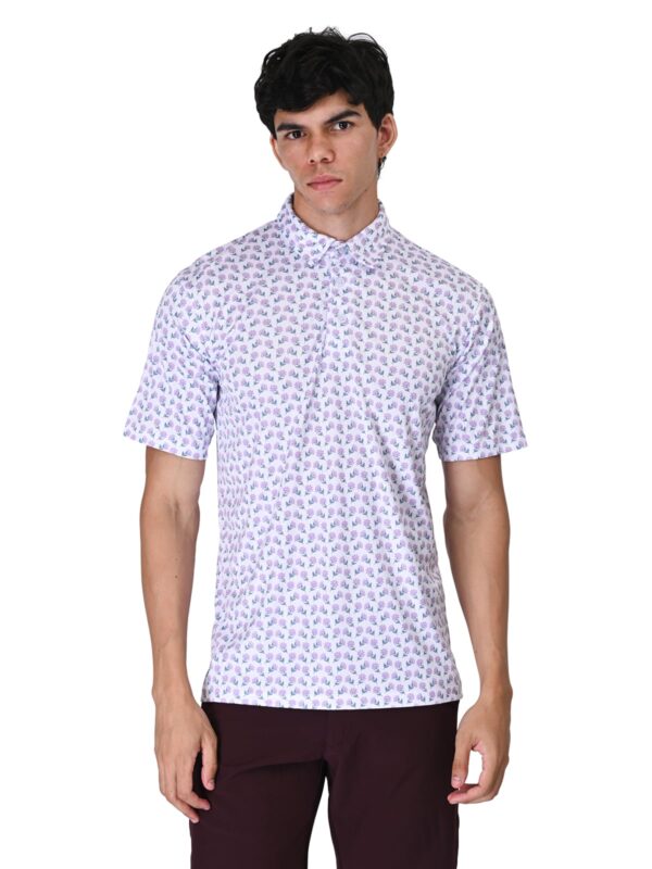 Men Golf Polo - Lilac Bloom
