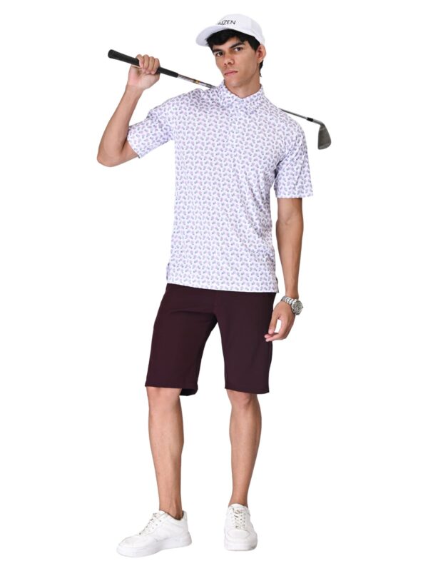 Men's Active Lite Golf Shorts- Maroon Magic(Flexi Waist) - Image 3