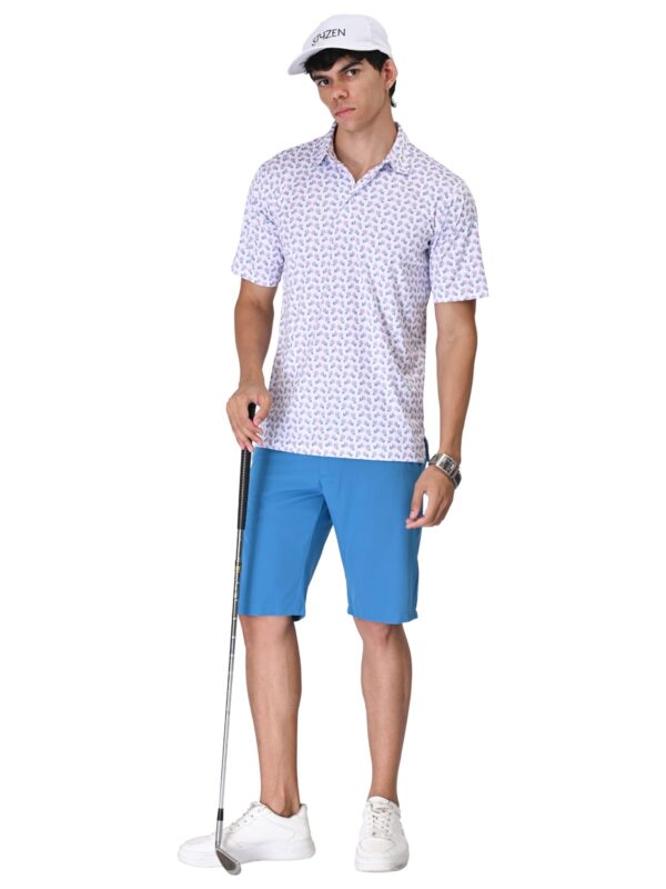 Men's Active Lite Golf Shorts- Fusion Blue(Flexi Waist) - Image 4