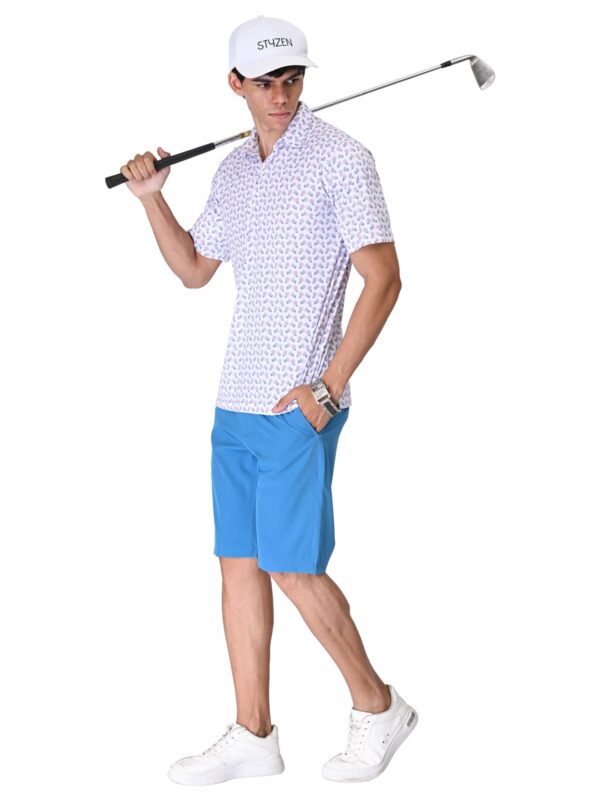 Men's Active Lite Golf Shorts- Fusion Blue(Flexi Waist) - Image 3