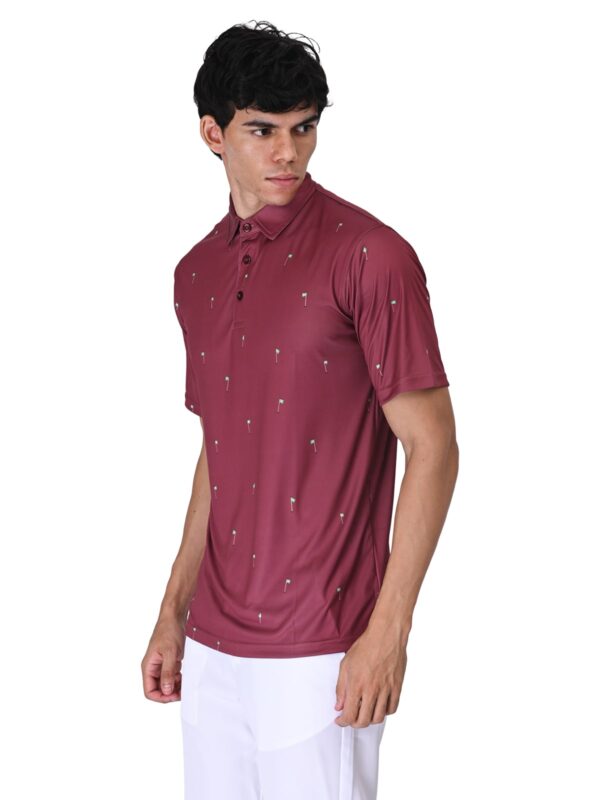 Men Golf Polo - Maroon Flag