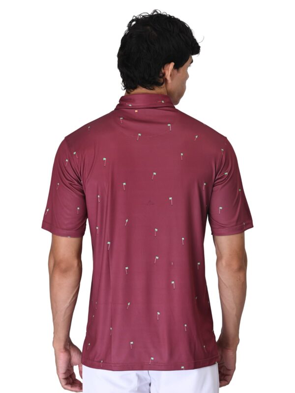 Men Golf Polo - Maroon Flag - Image 2