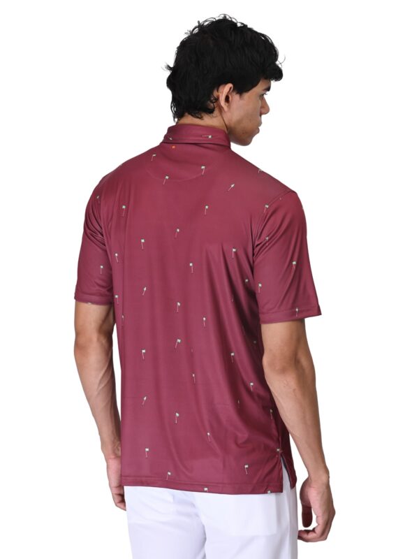 Men Golf Polo - Maroon Flag - Image 6
