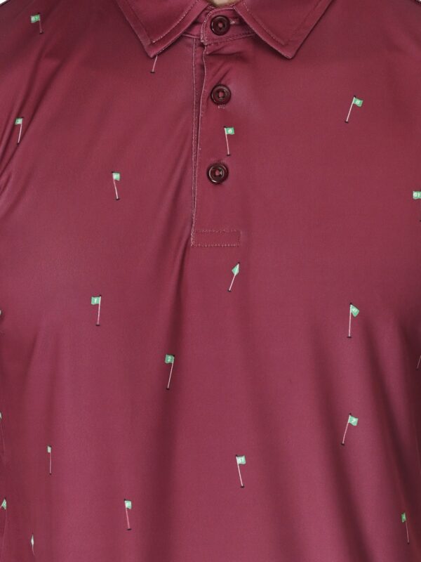 Men Golf Polo - Maroon Flag - Image 5