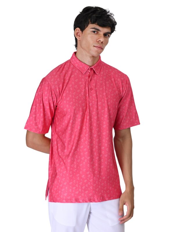 Men Golf Polo - Pink Palms - Image 6