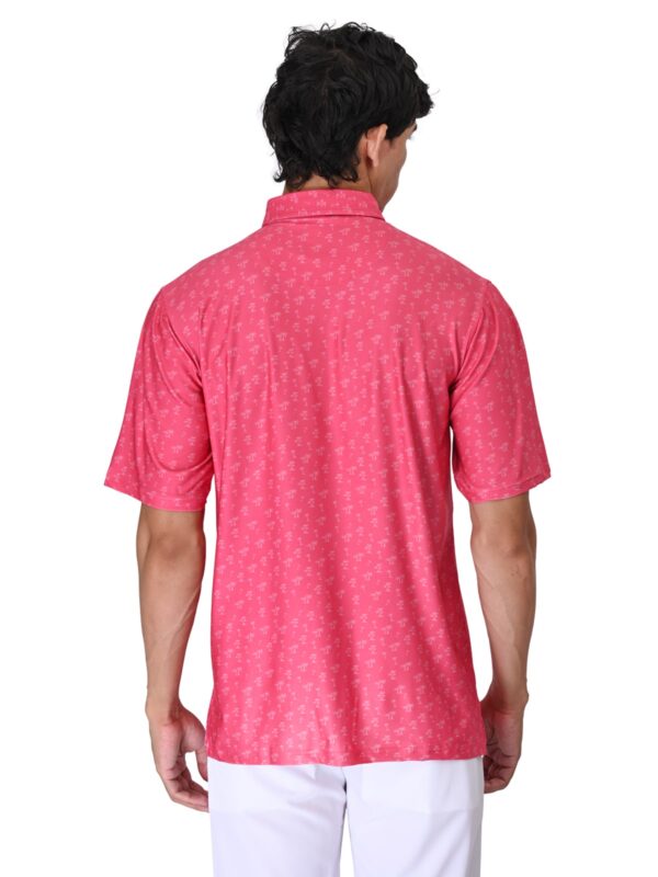 Men Golf Polo - Pink Palms - Image 2
