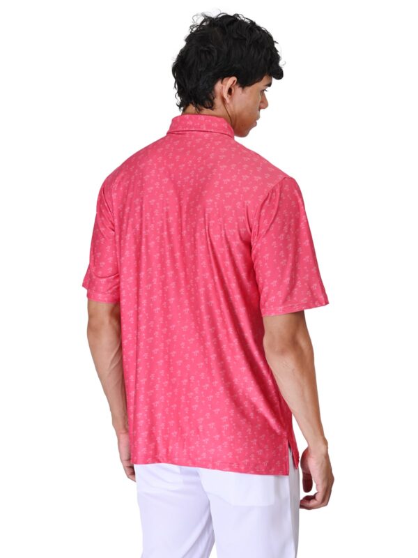 Men Golf Polo - Pink Palms - Image 5