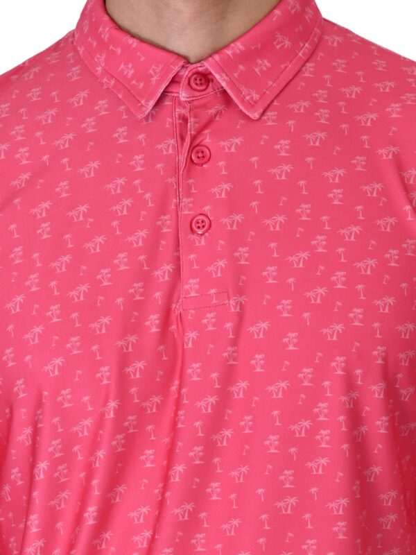 Men Golf Polo - Pink Palms - Image 4