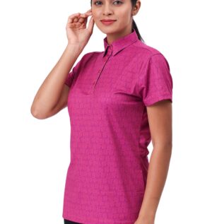 Women Golf Polo - Amoeba Magenta
