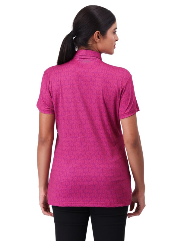 Women Golf Polo - Amoeba Magenta - Image 6