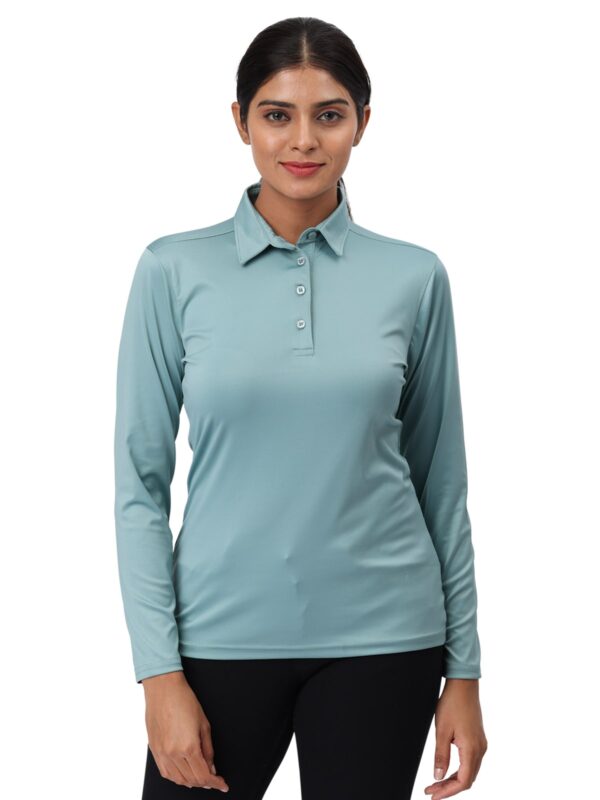 Women Golf Polo - Pistachio Green (Full Sleeves)