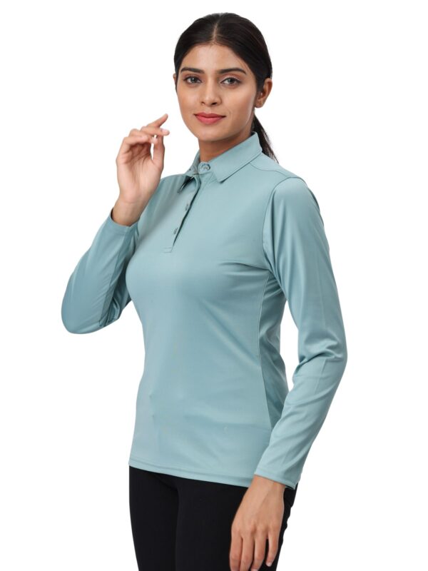 Women Golf Polo - Pistachio Green (Full Sleeves) - Image 6