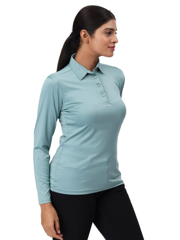 Women Golf Polo - Pistachio Green (Full Sleeves) - Image 5