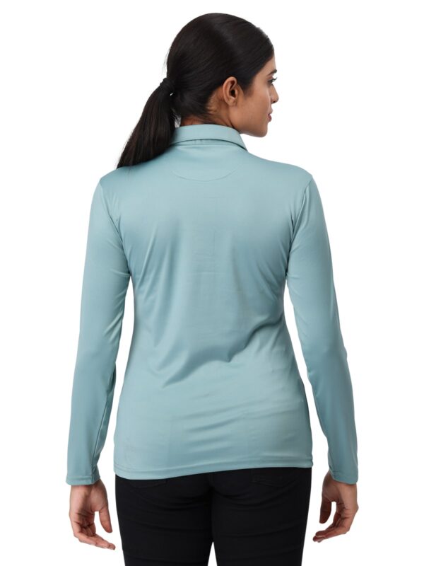 Women Golf Polo - Pistachio Green (Full Sleeves) - Image 4