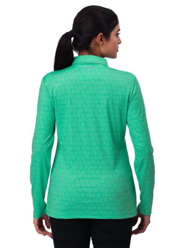 Women Golf Polo - Amoeba Green (Full Sleeves) - Image 4