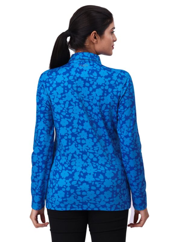 Women Golf Polo - Blue Blossom (Full Sleeves) - Image 5