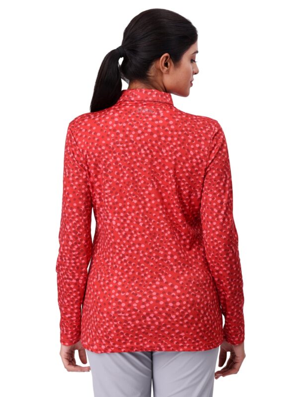 Women Golf Polo - Moonlight Red (Full Sleeves) - Image 4
