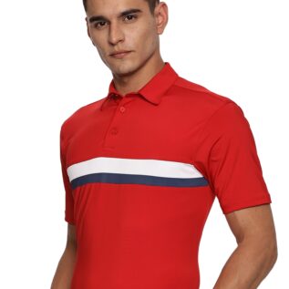 Men Golf Polo - Royal Red Stripe