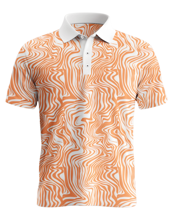 Men Golf Polo - Orange Aurora
