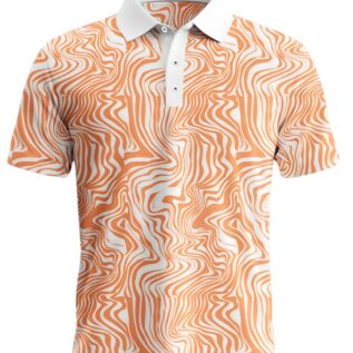 Men Golf Polo - Orange Aurora
