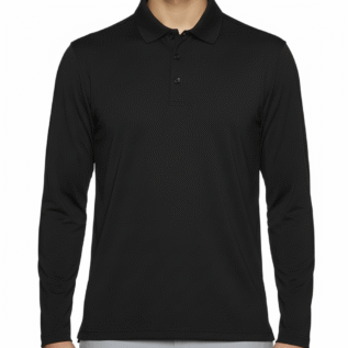 Men Golf Polo - Just Black (Full Sleeves)