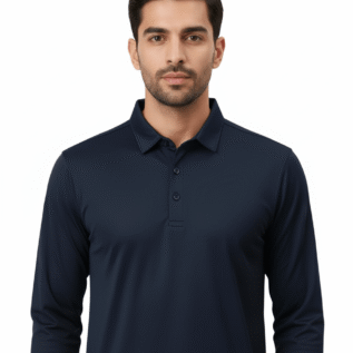 Men Golf Polo - Marine Blue (Full Sleeves)