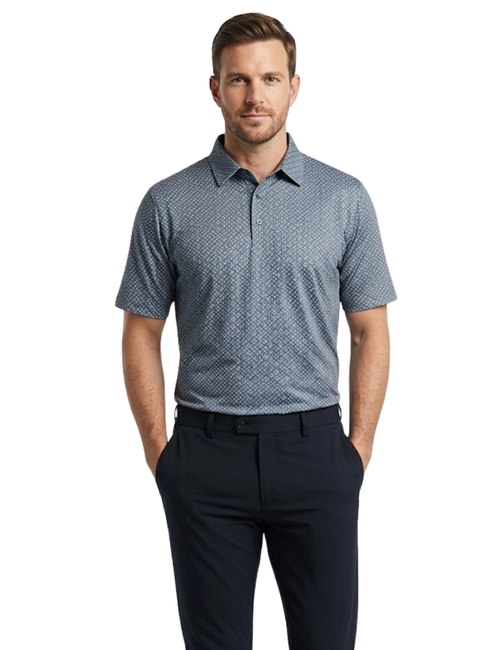 Men Golf Polo - Carbon Compass