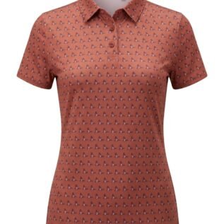 Women Golf Polo - Terracotta Flight