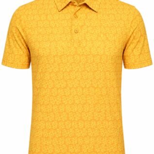 Men Golf Polo - Amoeba Yellow